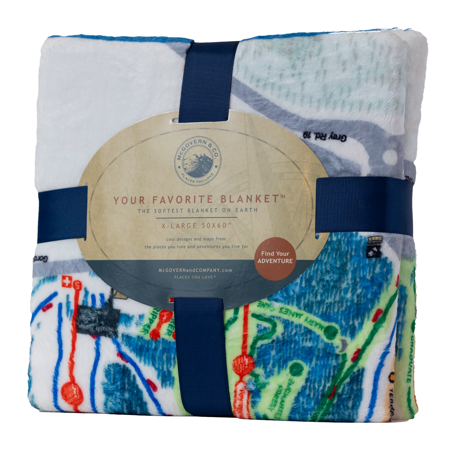 Blue Mountain Trail Map Blanket