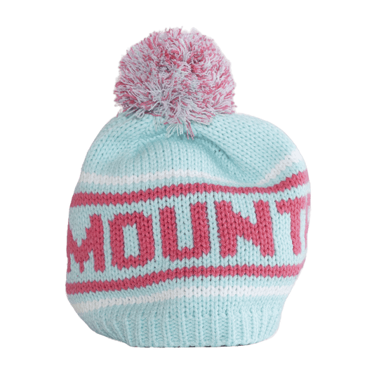 Blue Mountain Knit Beanie - Turquoise/Pink