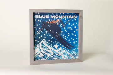 Framed Blue Mountain Ski Art