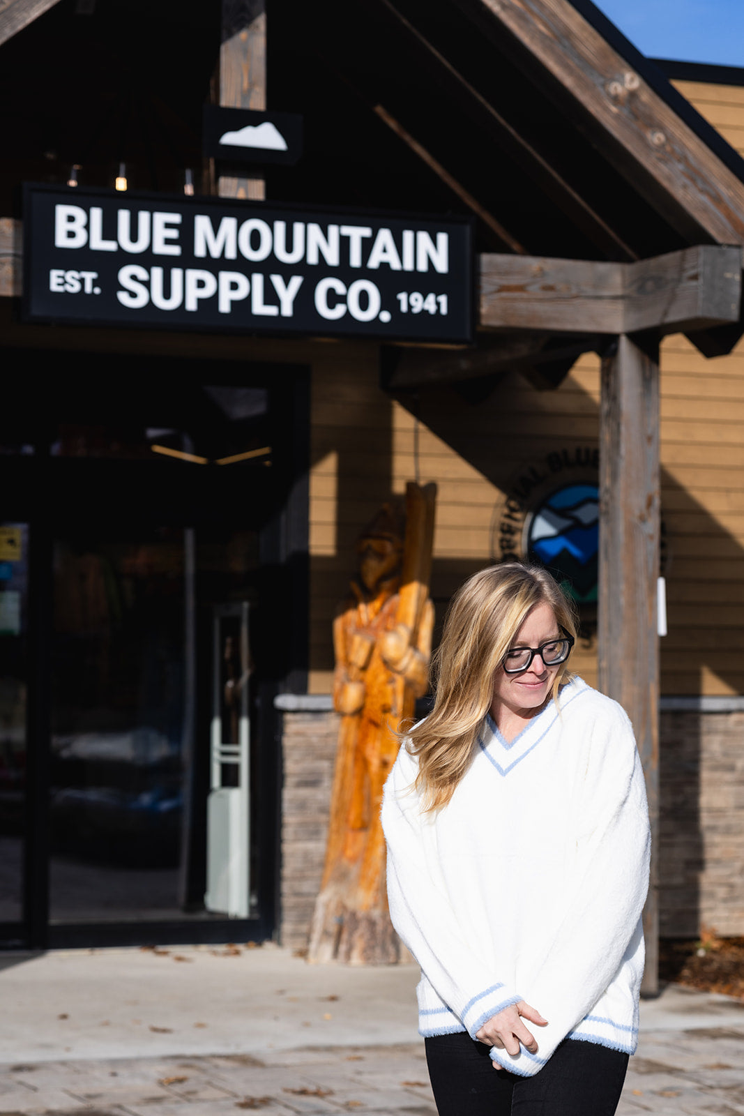 Fuzzy V Neck Sweater
