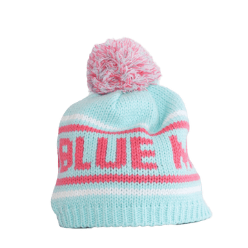 Blue Mountain Knit Beanie - Turquoise/Pink